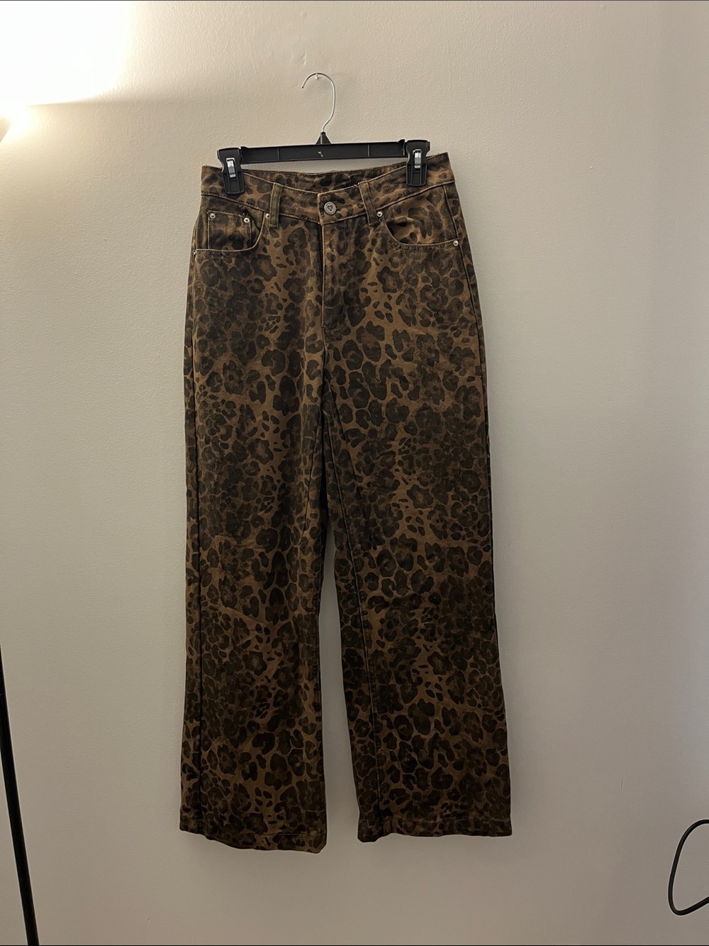 Aelfric Eden Brown/Black Leopard Wide-Leg Jeans
